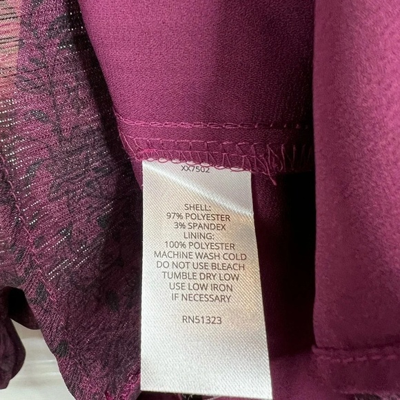 Halogen Purple V-Neck Blouse - Picture 9 of 10